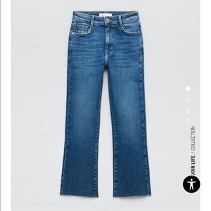 Zara ‘high rise mini flare jeans’